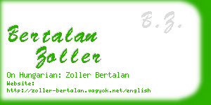 bertalan zoller business card